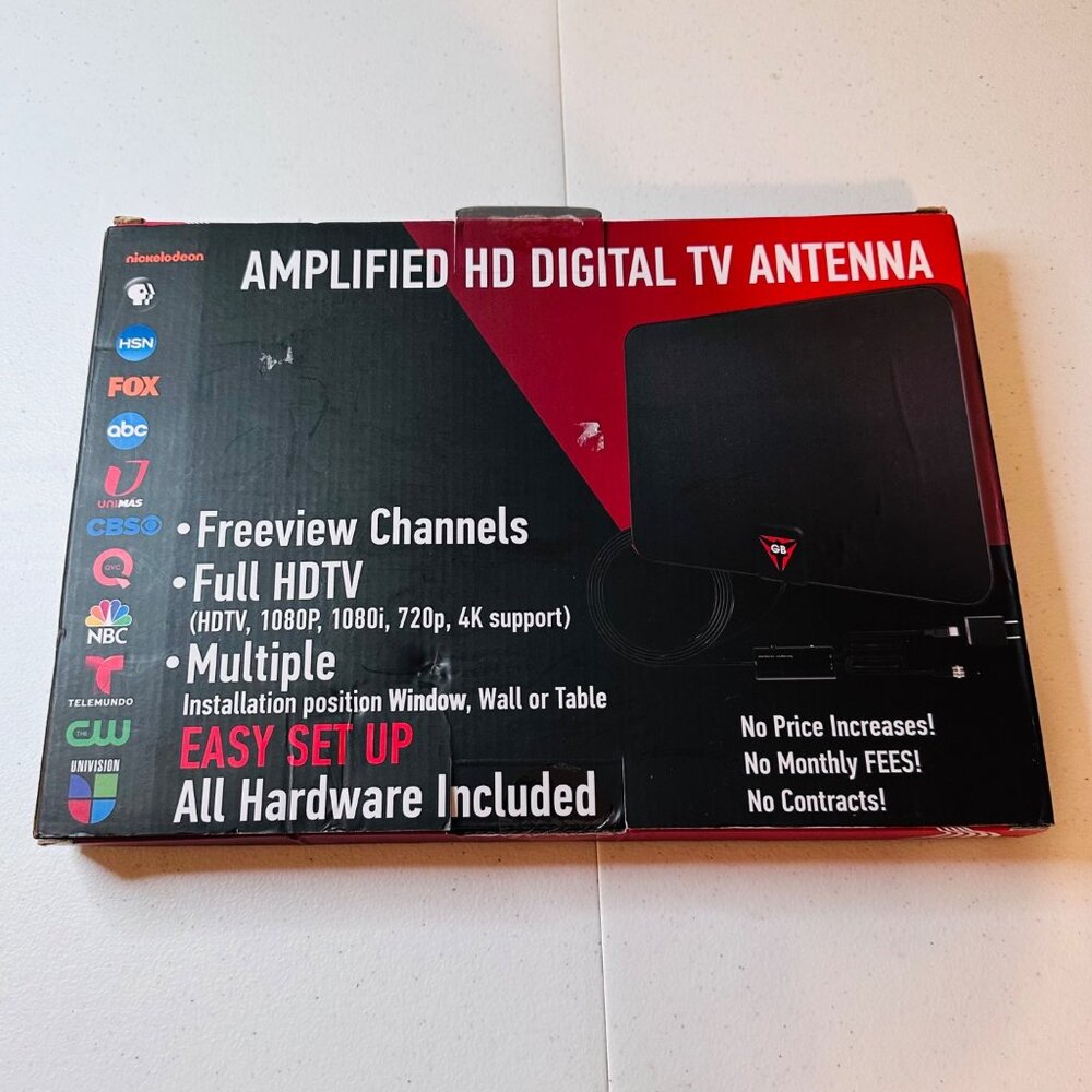 Amplified HD Digital TV Antenna HDTV Easy Install Indoor TV Antenna
